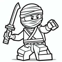 Ninjago z mieczem w dłoni