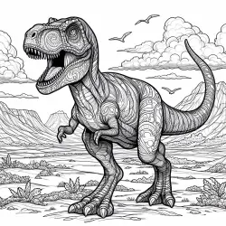 Dinozaur z otwartymi ustami, Tyrannosaurus Rex